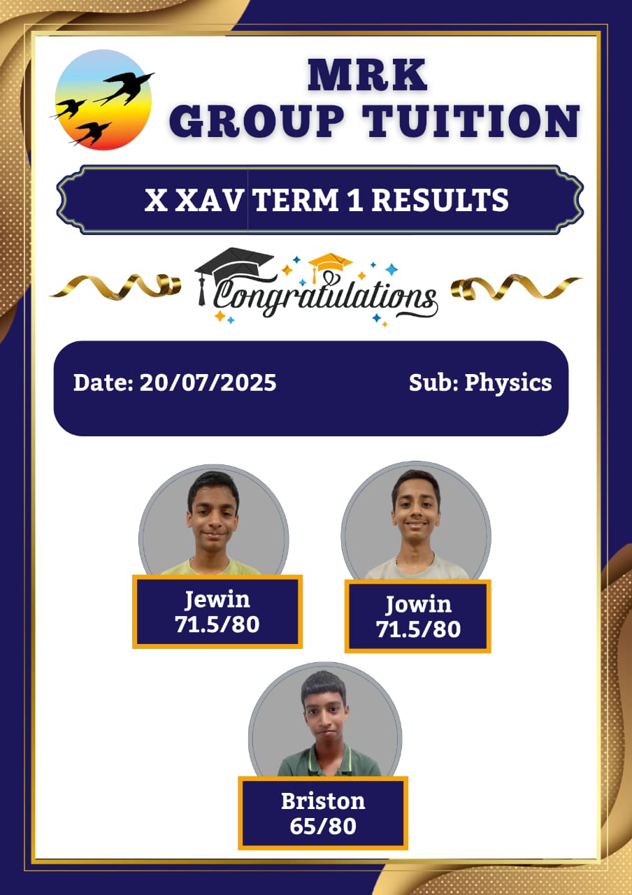 X XAV WEEKLY TEST RESULTS