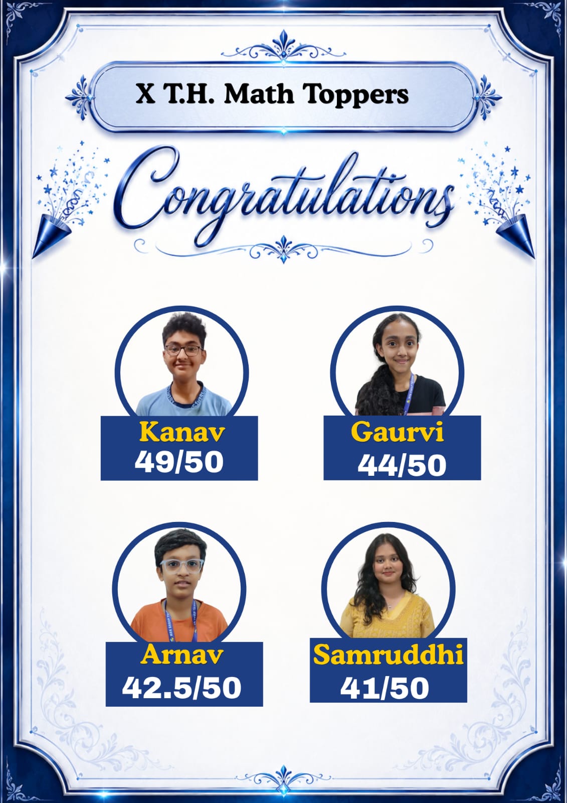 X T.H. Math Toppers