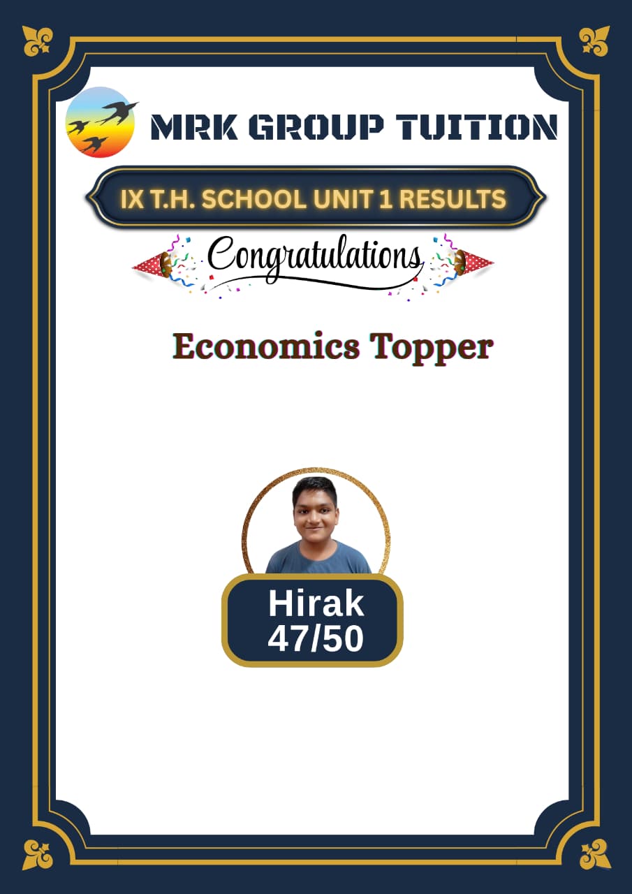 Economics Topper Hirak